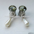 Dangle Plugs Earrings Wedding Pearl Flower Bridal Plugs Gauges Feminine Girly Floral